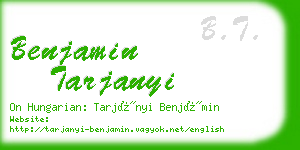 benjamin tarjanyi business card